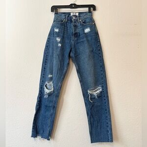 Free People Distressed Cropped Jeans (Size 24)